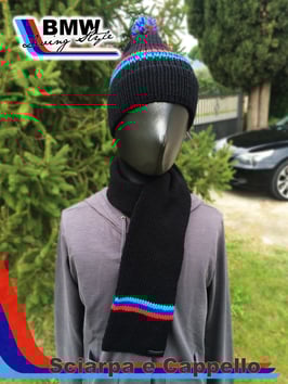 Sciarpa e cappello  Lana M style BLUE NAVY