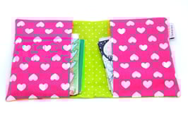 Hülle für Pixibücher pink/lemon Schmetterlinge