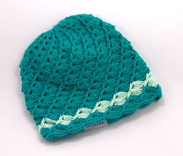 Häkelkäppchen petrol/mint