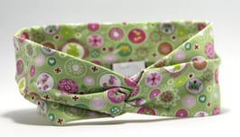 Stirnband mit Knoten hellgrün Pony