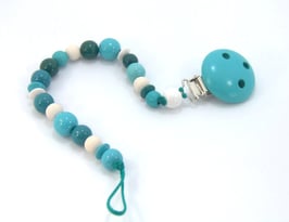 Nuggikette petrol/weiss