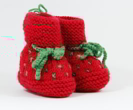 Strickschuhe Merino Erdbeere