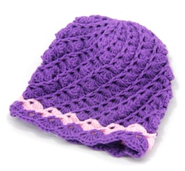 Häkelkäppchen violett/rosa