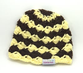 Häkelkäppchen braun/hellgelb