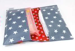 Windeltasche grau/rot