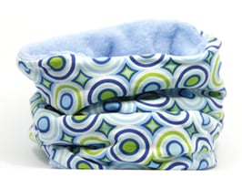 Jersey Loop gefüttert blau mit Kreisen