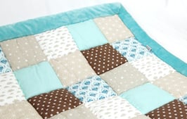 Patchworkdecke/Krabbeldecke mint/beige/braun