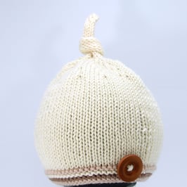 Strickmütze Merino créme/beige