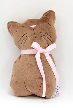 Spieluhr Büsi braun mit rosa Schleife