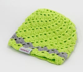 Häkelkäppchen hellgrün/grau