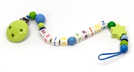 Nuggikette Mein Prinz hellgrün/blau