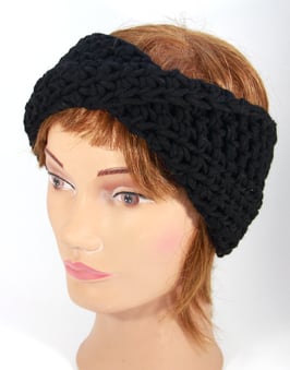 Merino Stirnband schwarz