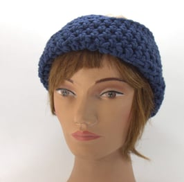 Merino Stirnband rauchblau