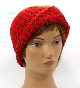 Merino Stirnband dunkelrot