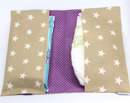 Windeltasche beige/violett