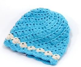 Häkelkäppchen türkis/beige