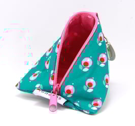 Nuggitäschli petrol/rosa Blümchen