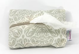 Feuchttücherhülle beige/créme gemustert