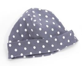 Jersey Käppli dunkelgrau gepunktet