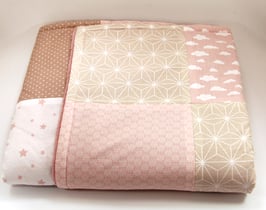 Patchworkdecke / Kuscheldecke zartrosa