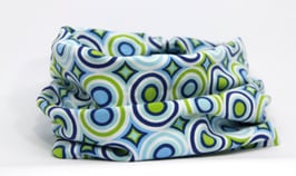 Jersey Loop blau mit Kreisen