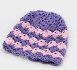 Häkelkäppchen lavendel/rosa