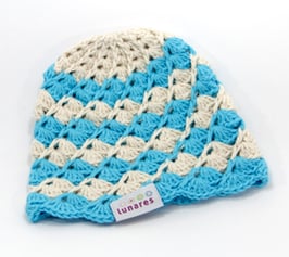 Häkelkäppchen beige/türkis