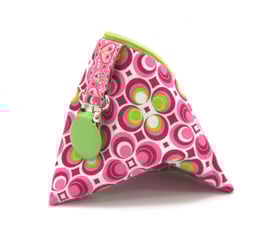 Nuggitäschli pink/hellgrün Kreise