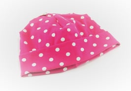 Jersey Käppli pink/weiss gepunktet