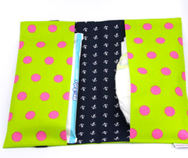 Windeltasche hellgrün/dunkelblau