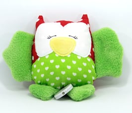 Spieluhr Eule Rot/Hellgrün