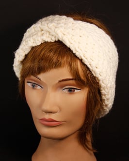 Merino Stirnband wollweiss