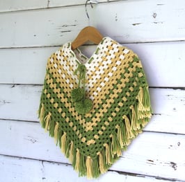 Poncho hellgelb/hellgrün