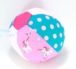 Ballonball klein mit Glöckchen Einhorn rosa/türkis