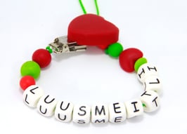 Nuggibeisskette rot/hellgün Luusmeitli