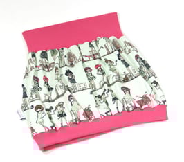 Ballonröckchen mint Mädchen mit pinkem Bündchen