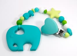 Beisskette mit Anhänger Elefant mint