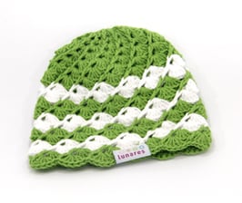 Häkelkäppchen olive/weiss