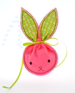 Hasenbeutel Neonpink hellgrün