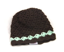 Häkelkäppchen braun/mint