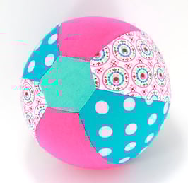 Ballonball klein mit Glöckchen pink/tuerkis