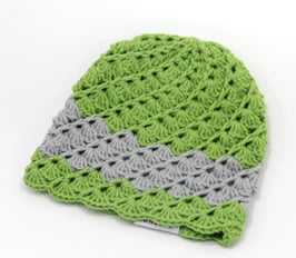 Häkelkäppchen olive/grau