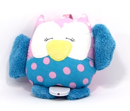 Spieluhr Eule Türkis/Rosa