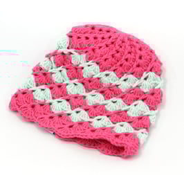 Häkelkäppchen magenta/mint