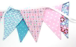 Wimpelkette rosa/türkis