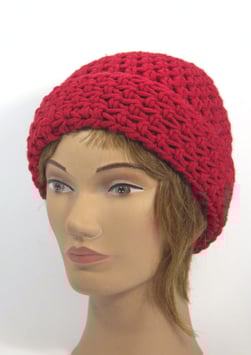 Merino Mütze dunkelrot