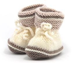 Strickschuhe Merino créme/beige