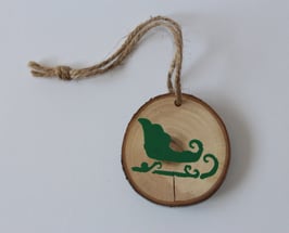 Holzanhänger "Schlitten grün"