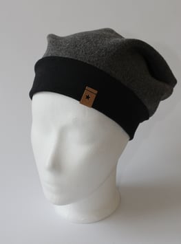 Beanie mit Bündchen bis Kopfumfang 65cm