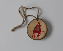 Holzanhänger "Hirsch rot"